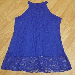 Blue lace overlay a line tank
